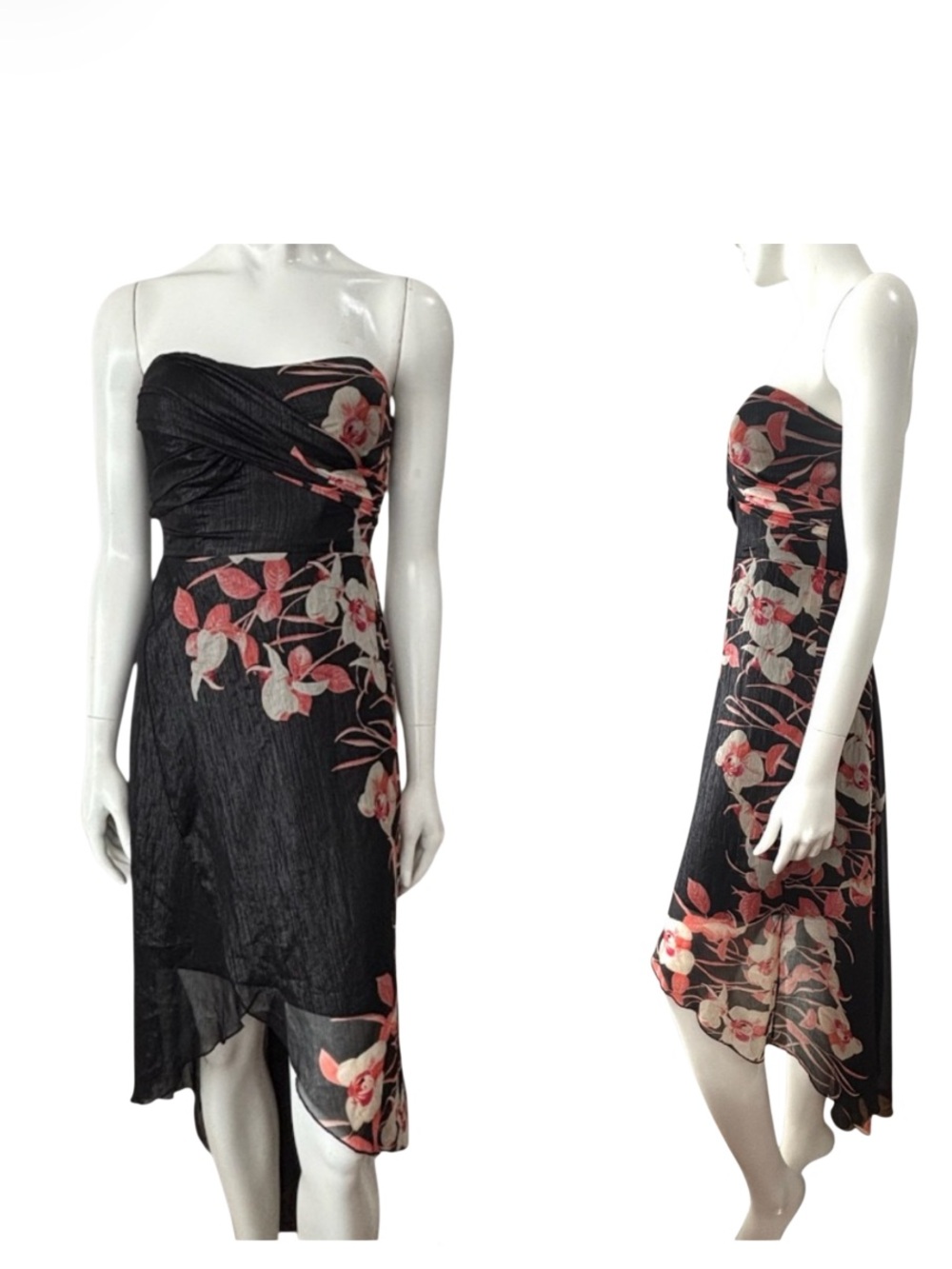 Vintage Y2K Le Chateau Dark Floral Whimsigoth Dress